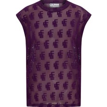 Ace Nayman Mor Kadın Nakışlı T-Shirt 301104
