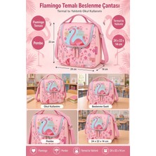 Dodomar Flamingo Beslenme Çantası Çocuk Okul Yemek Çantası Pembe Termal Isı Yalıtımlı 24X22X14 cm