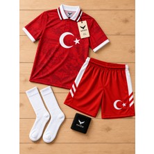 The Raven Türkiye Temalı Premium Çocuk Futbol Forması 4'lü Set Forma Şort Çorap Bileklik