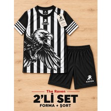 The Raven Özel Tasarım Kartal Temalı Çocuk Futbol Forması 2'li Set Forma Şort