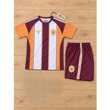 The Raven Yeni Sezon Özel Tasarım Bordo Çocuk Futbol Forması Forması 2'li Set Forma Şort
