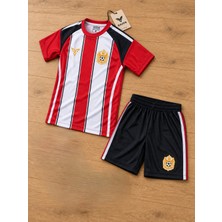 The Raven Yeni Sezon Özel Tasarım Kırmızı Beyaz Çocuk Futbol Forması Forması 2'li Set Forma Şort