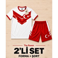 The Raven Türkiye Temalı Premium Çocuk Futbol Forması 2'li Set Forma Şort
