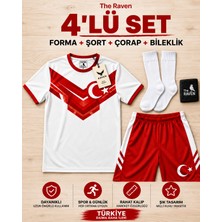 The Raven Türkiye Temalı Premium Çocuk Futbol Forması 4'lü Set Forma Şort Çorap Bileklik