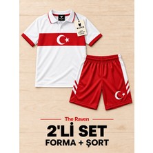 The Raven Türkiye Temalı Premium Çocuk Futbol Forması 2'li Set Forma Şort