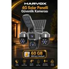 Harvox 3 Hareketli Kameralı Güneş Panelli Solar Güvenlik Kamerası 4g Sim Kart Hediyeli Gece Görüşlü Kamera