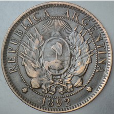 Banknoting Arjantin 2 Centavos 1892.