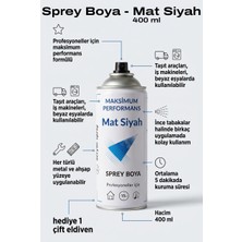 Azimli 400 ml Mat Siyah Sprey Boya Hızlı Kuruyan Akrilik Metal ve Ahşap Boyası + Eldiven