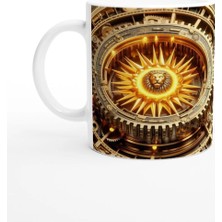 Meschain Meschaın Aslan Burcu Baskılı Kahve Kupası - Zamanın Çarkları Astroloji Mekanizması Vs4