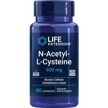 Life Extension N-Acetyl-L-Cysteine Liver Health Boosts Cellular Glutathione Levels 600 Mg 60 Caps