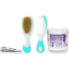 Chicco Kişisel Bakım Seti 3 Parça: Tarak-Fırça + Hanymish Tırnak Makası + Hanymish Kulak Çubuğu - Mavi