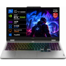 Lenovo Loq 15IRX10 83JE01L2TR Intel Core i7-13650HX 16GB 512GB SSD RTX5060 8GB 100W 15.6" FHD IPS 144Hz Freedos Taşınabilir Bilgisayar