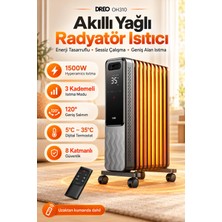 Dreo Solaris 718 Akıllı Elektrikli Isıtıcı 1500W 120° Salınım 5 Kademe Isıtma Dijital Termostat