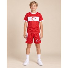 The Raven Türkiye Temalı Premium Çocuk Futbol Forması 2'li Set Forma Şort