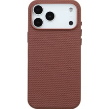 Casen iPhone 18 Pro Kahve Renk Gizli Magsafe Destekli Mikro Kabartma Dokulu Premium Kılıf