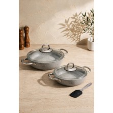 Gigilli Urla 4 Parça Granit Sahan Seti (Silikon Spatula Hediyeli)