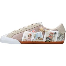 Dogo Kadın Vegan Deri Krem Sneakers - Capturing Memories Tasarım
