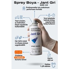 Azimli 400 ml Jant Gri Sprey Boya Hızlı Kuruyan Metal ve Ahşap Boyası + 1 Çift Eldiven