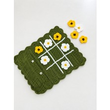 NurEra Design Örgü Çiçekli Xox Oyunu/el Yapımı Tic Tac Toe Montessori Oyun Seti