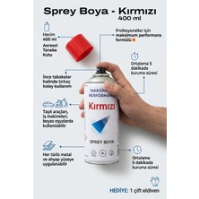 Azimli 400 ml Kırmızı Sprey Boya Hızlı Kuruyan Metal ve Ahşap Boyası + 1 Çift Eldiven