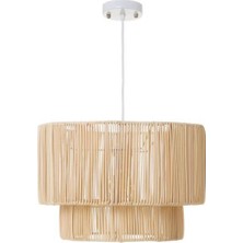 Rattan Dekoratif Sarkıt Avize 40X26 cm Naturel - Outlet