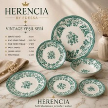 Herencia Vintage Yeşil Seri Porselen Sofra Takımı