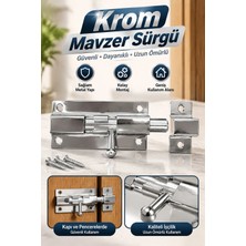 Metal Kapı Sürgüsü Küçük Krom Mavzer Sürgü Sürgülü Kilit 25X40 mm Kapı Pencere Emniyet Kilidi