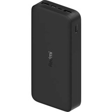 Xiaomi Redmi 20000 mAh 18W Hızlı Şarj Powerbank - Çift Çıkışlı, Type-C Girişli Taşınabilir Şarj Cihazı - Siyah