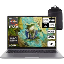 Asus Expertbook P3 Ryzen Al 5-330 32-Gbddr5 512 GB Radeon 820M 14" Wuxga Windows 10 Pro + Hmf Sırt Çantası PM3406CKA-R516512G0DHMF77