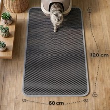 Sogood Concept XXL Büyük Boy Elekli Tuvalet Önü Gri Kedi Kumu Paspası - 60 x 120 cm