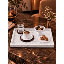 Betonmall Mermer Desenli Beton Dekoratif Servis Tabağı Lüks Ikramlık Sunum Tabağı 15X25 cm