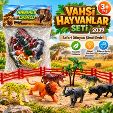 Trust Store Oyuncak Vahşi Hayvanlar Seti Safari Hayvan Figürleri Çit ve Ağaç Aksesuarları