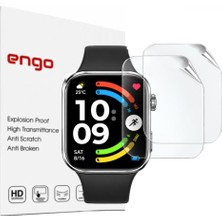 Engo Xiaomi Redmi Watch 6 Active İle Uyumlu Ekran Koruyucu TPU, Tam Kaplayan Akıllı Saat Koruması 2 Adet, Çizilmeye Dayanıklı Şeffaf Koruma