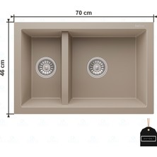 Real Stone P018 Bergama Granit Evye Cappucino 70 x 46 cm Tezgah Üstü-Altı