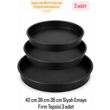 Becen House Emaye Yuvarlak Mini Fırın Tepsisi 36-36-42 cm 3 Adet