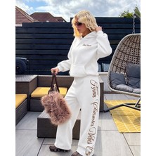 Macklin Unisex Kadın Erkek Bias Weeckers Baskılı Oversize 3 Iplik Kapüşonlu Sweatshirt ve Baggy Eşofman Altı