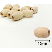 Meschain Meschaın Esmay Ahşap Boncuk Sade 12MM Oval Askılı 11740
