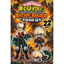 Star Figür My Hero Academia Katsuki Bakugo 22 Adet Sticker Seti | Anime Çıkartma Paketi