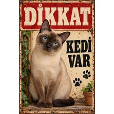 Lucena Tonkinese Kedi Dikkat Kedi Var Retro Metal Duvar Tabelası Dekoratif Levha 15X20CM