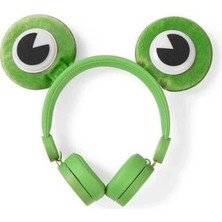 Nedis Freddy Frog Animaticks Yeşil Çıkarılabilir Aksesuarlı Kulak Üstü Çocuk Kulaklığı