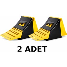 Kutup Ticaret Kamyon Tır Dorse Kulplu Askılı Teker Takozu Büyük - Plastik Sarı (2 Adet) 22X48CM