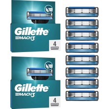 Gillette Mach3 Tıraş Makinesi Kartuş Yedekleri Erkekler Için, 3-Bıçaklı Yedekler X2"
