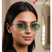 Esrada Esrada 3104D 602180 2569 09 UV400 Korumalı Yeşil Renk Gold Detaylı Kadın Güneş Gözlüğü 57-18-148