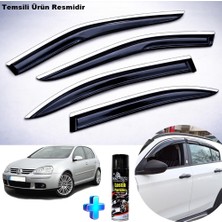 Caraks Vw Golf 5 Cam Rüzgarlığı Abs Nikelajlı Krom Mügen Cam Rüzgarlığı 2004-2009 Arası + Ebrayn 500 ml Lastik Parlatıcı