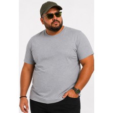 Annex Yuvarlak Yaka Erkek Battal Düz Renk Pamuklu Basic Tshirt