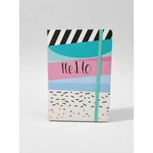 Mare Accessories Hello Yazılı Renkli En 14,5 cm Boy 20.5 cm Çizgili Defteri