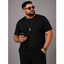Annex Yuvarlak Yaka Erkek Battal Düz Renk Pamuklu Basic Tshirt