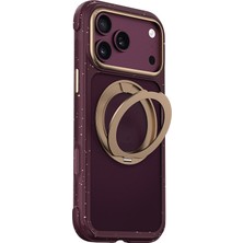 iPhone 17 Pro Kılıf M-Safeli Wiwu AA-203 Aeroarmor Ultra Serisi Airbag Tasarımlı Standlı Kapak Bordo