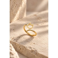 Nalia Takı Sarmal Kedi Gümüş Yüzük (gold)