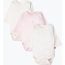 Bebetto Cute Bunny Desenli Uzun Kollu Body 3lü Pembe %100 Pamuklu Konforlu Tasarım